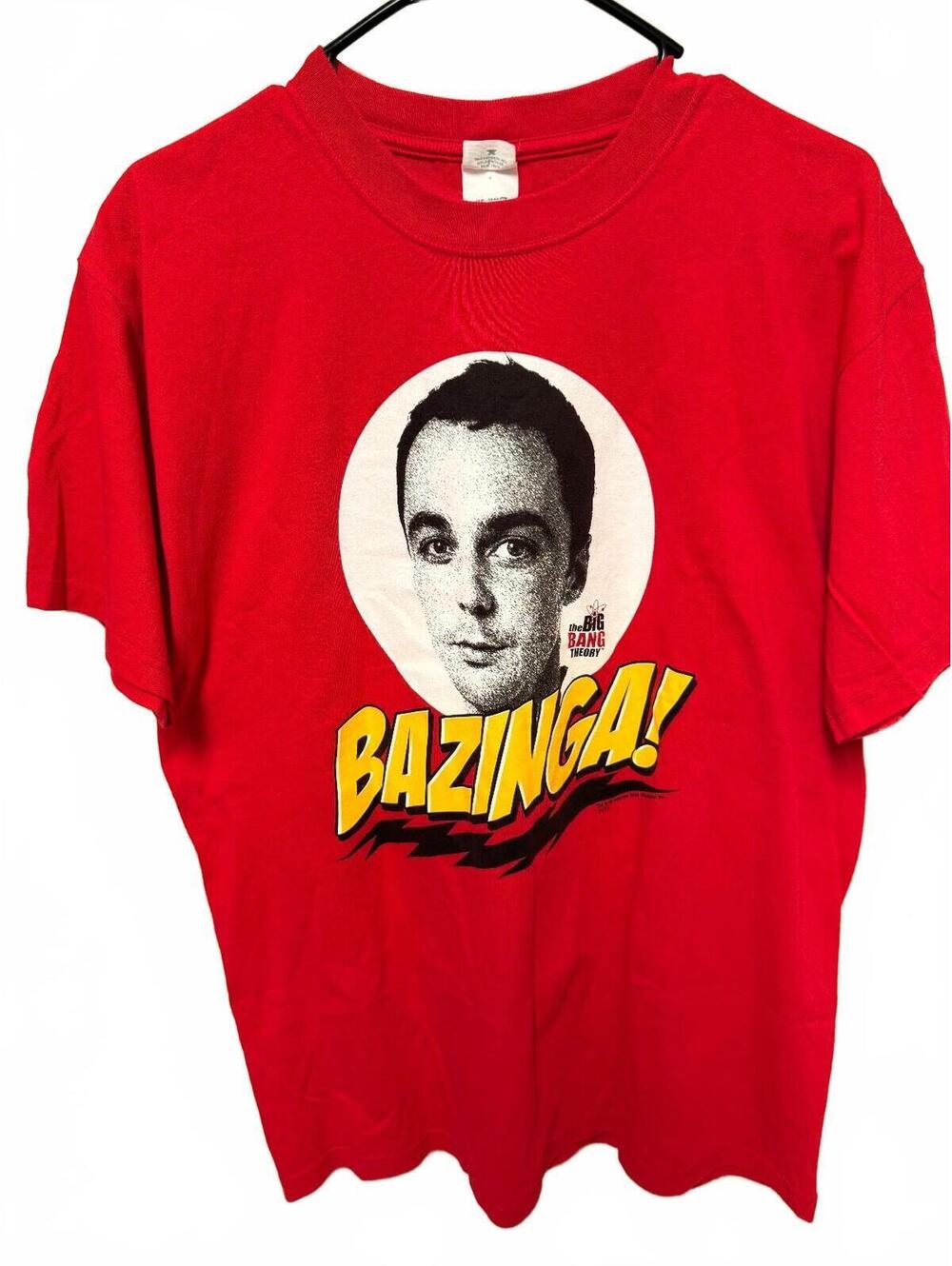The Big Bang Theory Sheldon Cooper Bazinga T-Shirt Red Anvil Size Large